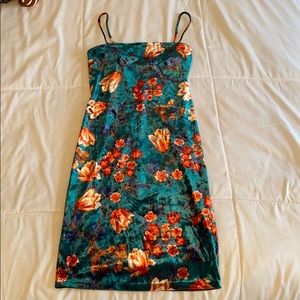 Velvet floral dress
